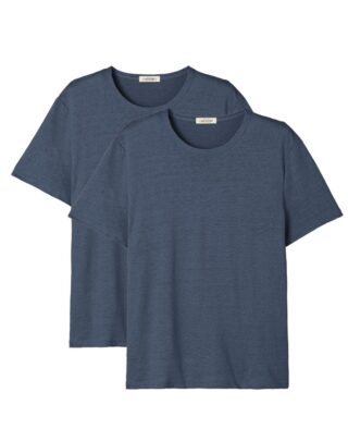 Maison Lemahieu - 2x T-shirts 100% lin – Marine – Homme