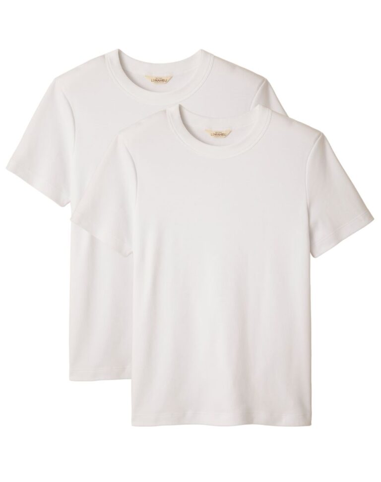 Lemahieu - 2x T-shirts épais en Coton Bio - Blanc - Homme