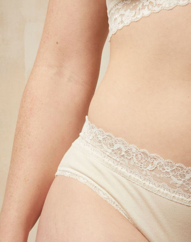 Lemahieu - 2x Tanga Dentelle - Noir et Ecru - Blanc - Femme