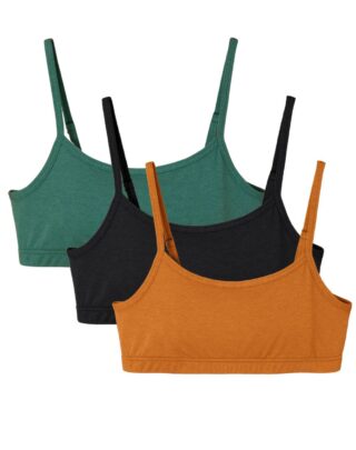 Maison Lemahieu - 3x Brassières coton modal – Noir – Vert Anglais – Mordore – Femme