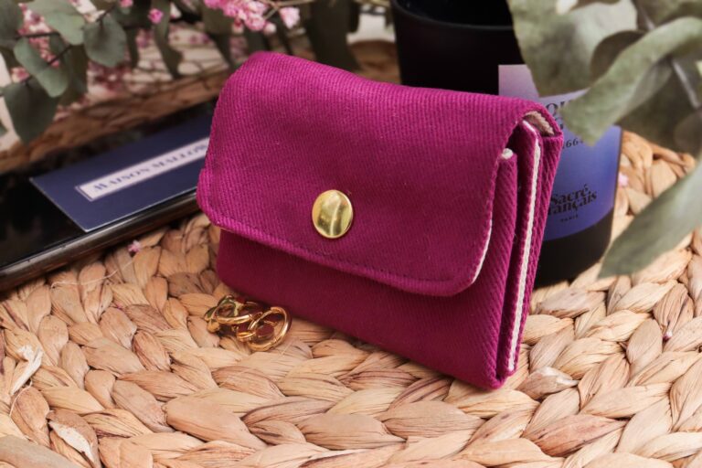 Maison Mallow - Mini Portefeuille En Toile Unie Rose Fuchsia