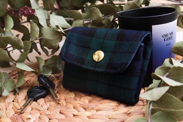 Maison Mallow - Mini Portefeuille à Tartan Marine et Vert