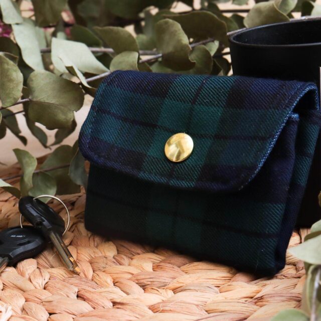 Maison Mallow - Mini Portefeuille à Tartan Marine et Vert