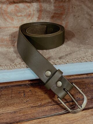 Ceinture Cuir Unisexe Kaki 30mm par la marque Maison Rottier Maison Rottier - Ceinture Cuir Unisexe Kaki 30mm