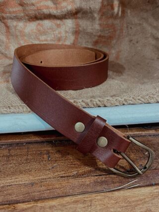 Ceinture Cuir Unisexe Marron Foncé 30mm par la marque Maison Rottier Maison Rottier - Ceinture Cuir Unisexe Marron Foncé 30mm