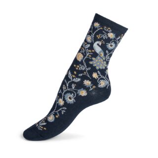 Maison Broussaud - Les Paons – chaussettes femme – coton marine
