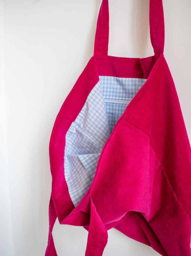 Maison Mallow - Sac Cabas en Velours côtelé Fuchsia