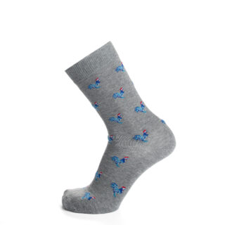 Maison Broussaud - Les Coqs – chaussettes homme – coton gris
