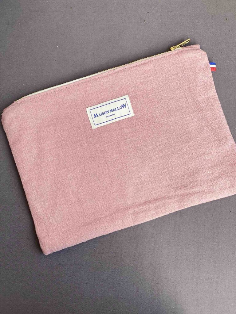 Maison Mallow - Pochette en Lin Vieux Rose