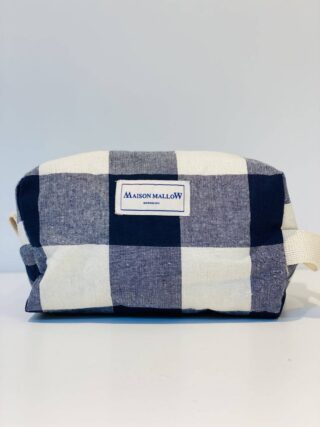 MAISON MALLOW - Trousse de Toilette à Carreaux Vichy Bleu Marine