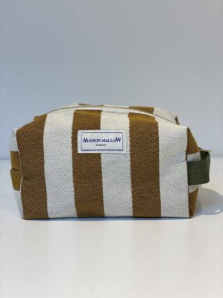 MAISON MALLOW - Trousse de Toilette à Rayures Camel