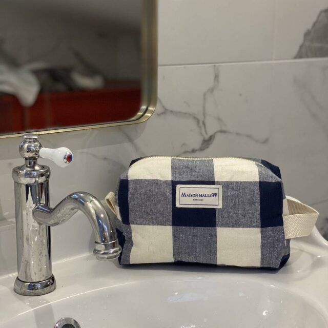 Maison Mallow - Trousse de Toilette à Carreaux Vichy Bleu Marine