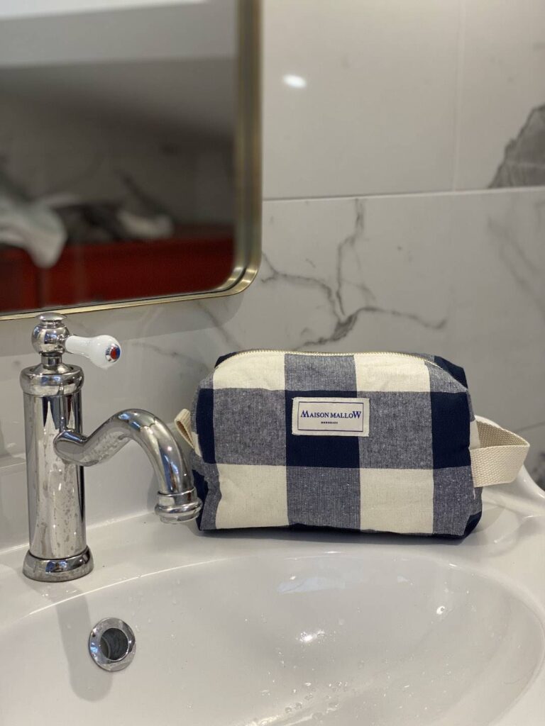 Maison Mallow - Trousse de Toilette à Carreaux Vichy Bleu Marine