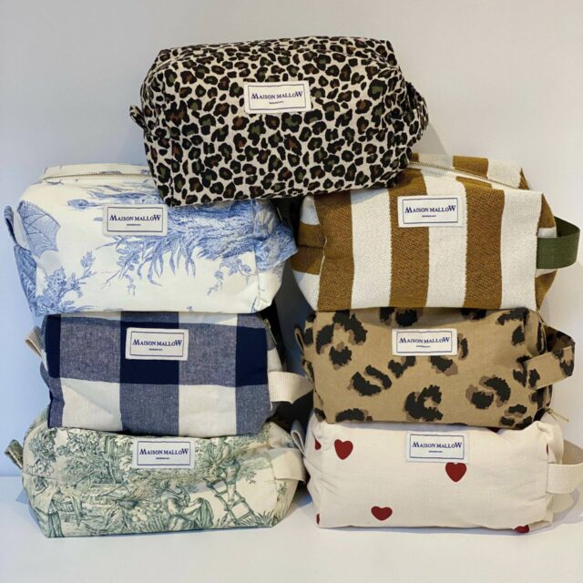 Maison Mallow - Trousse de Toilette Toile de Jouy Bleue