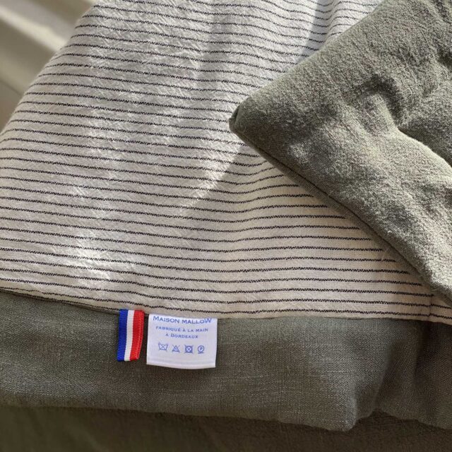 Maison Mallow - Plaid Cléophée Vert Kaki – Couvre-Lit en Lin et Coton