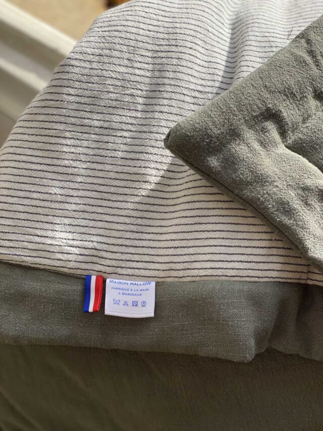 Maison Mallow - Plaid Cléophée Vert Kaki – Couvre-Lit en Lin et Coton