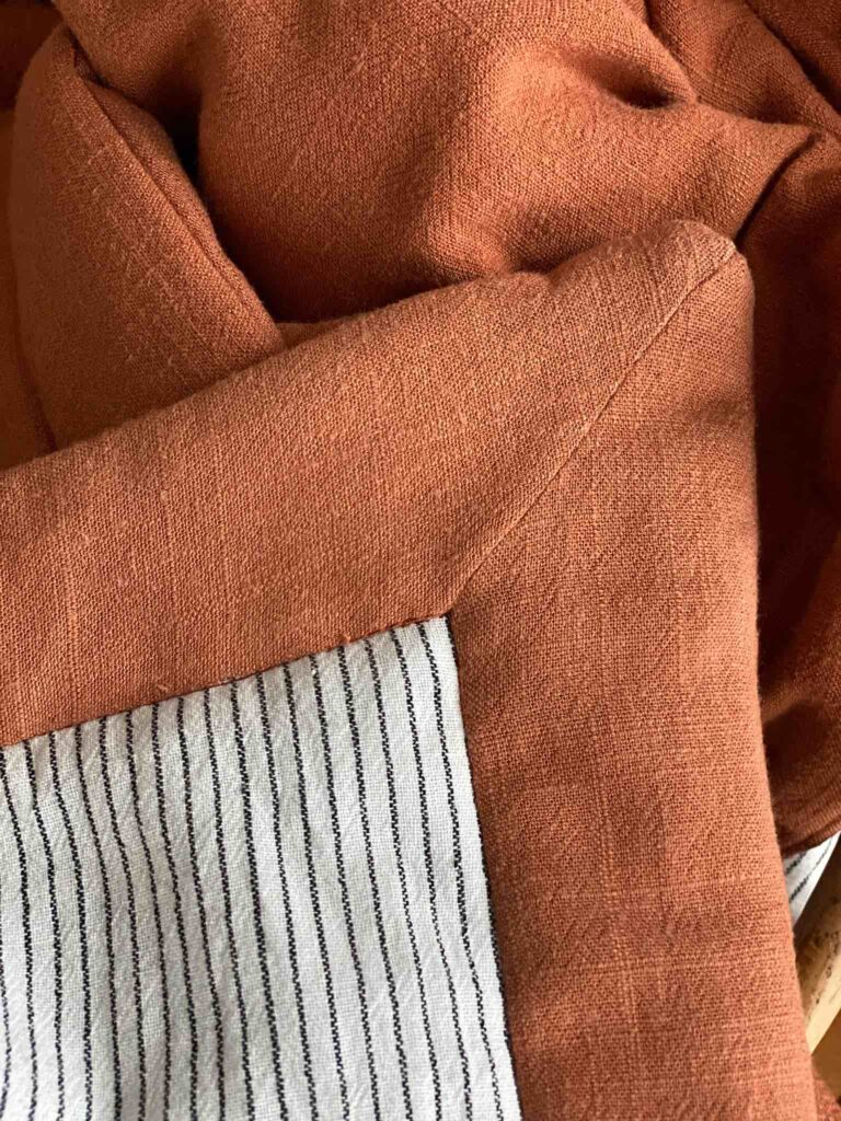 Maison Mallow - Plaid Cléophée Terracotta – Couvre-Lit en Lin et Coton