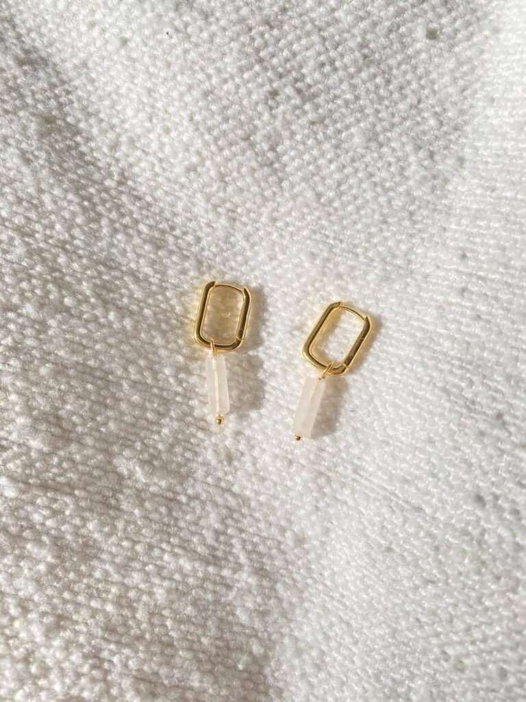 Maison Mallow - Boucles d'Oreilles Alicia quartz rose