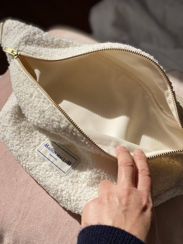 Maison Mallow - Sac Banane Laine bouclette écrue