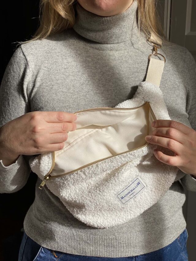 Maison Mallow - Sac Banane Laine bouclette écrue