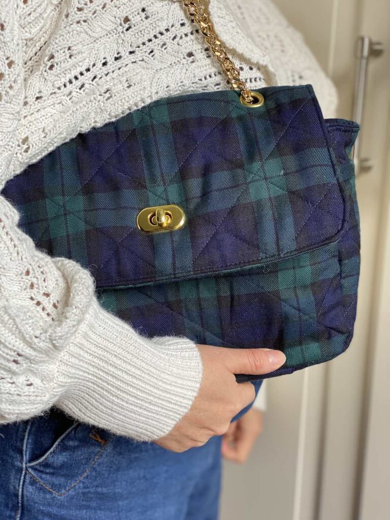Maison Mallow - Sac à bandoulière écossais matelassé Vivienne