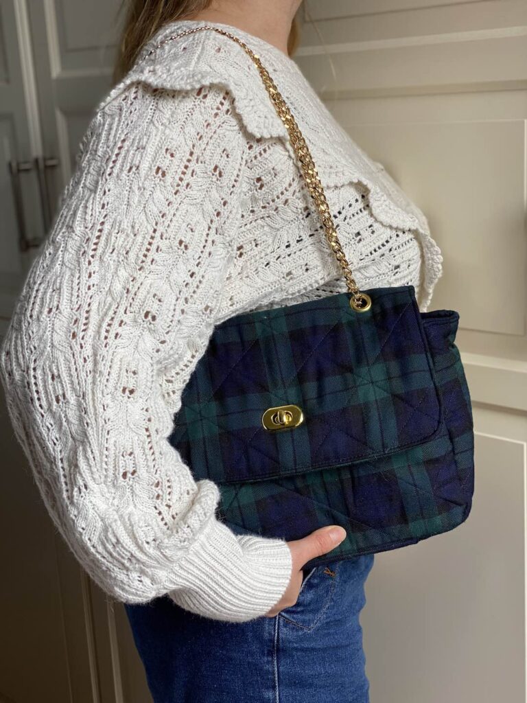 Maison Mallow - Sac à bandoulière écossais matelassé Vivienne
