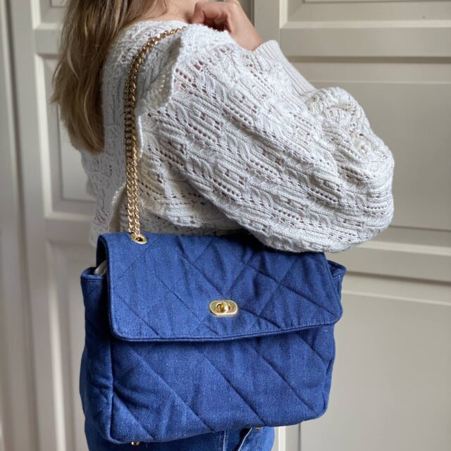 Maison Mallow - Sac à bandoulière en jean matelassé Audrey