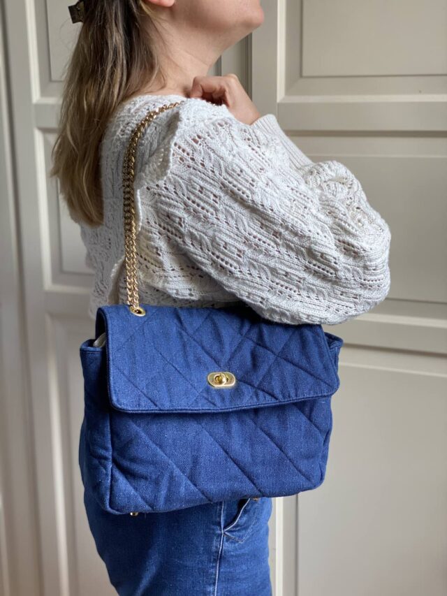 Maison Mallow - Sac à bandoulière en jean matelassé Audrey