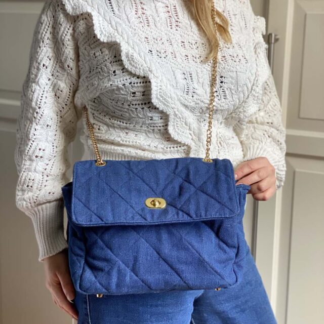 Maison Mallow - Sac à bandoulière en jean matelassé Audrey