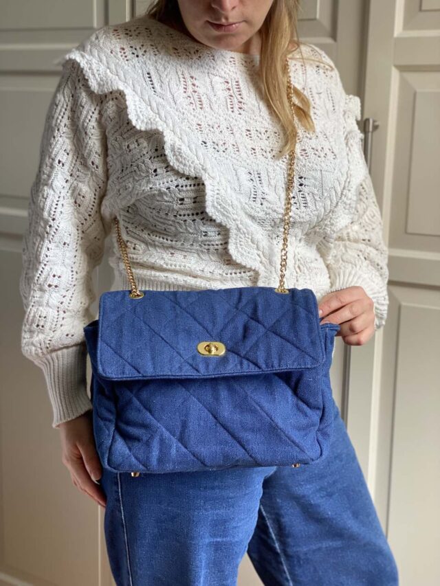 Maison Mallow - Sac à bandoulière en jean matelassé Audrey