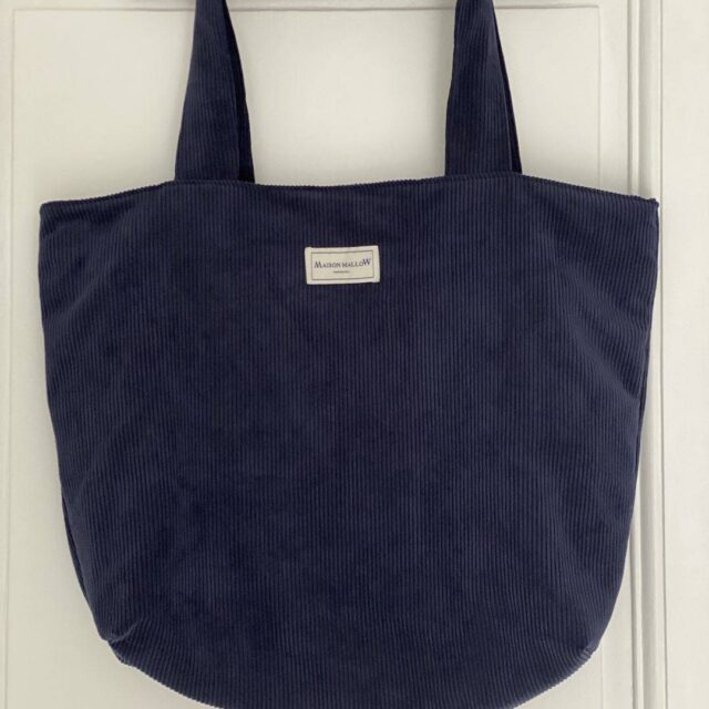 Maison Mallow - Sac Cabas en Velours côtelé bleu marine