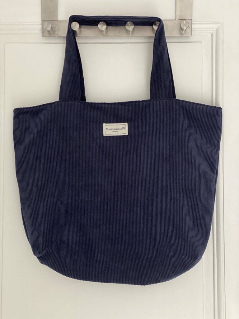 Maison Mallow - Sac Cabas en Velours côtelé bleu marine