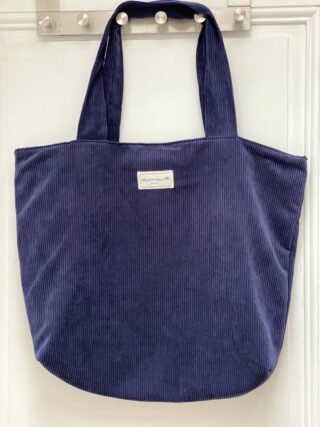 MAISON MALLOW - Sac Cabas en Velours côtelé bleu marine