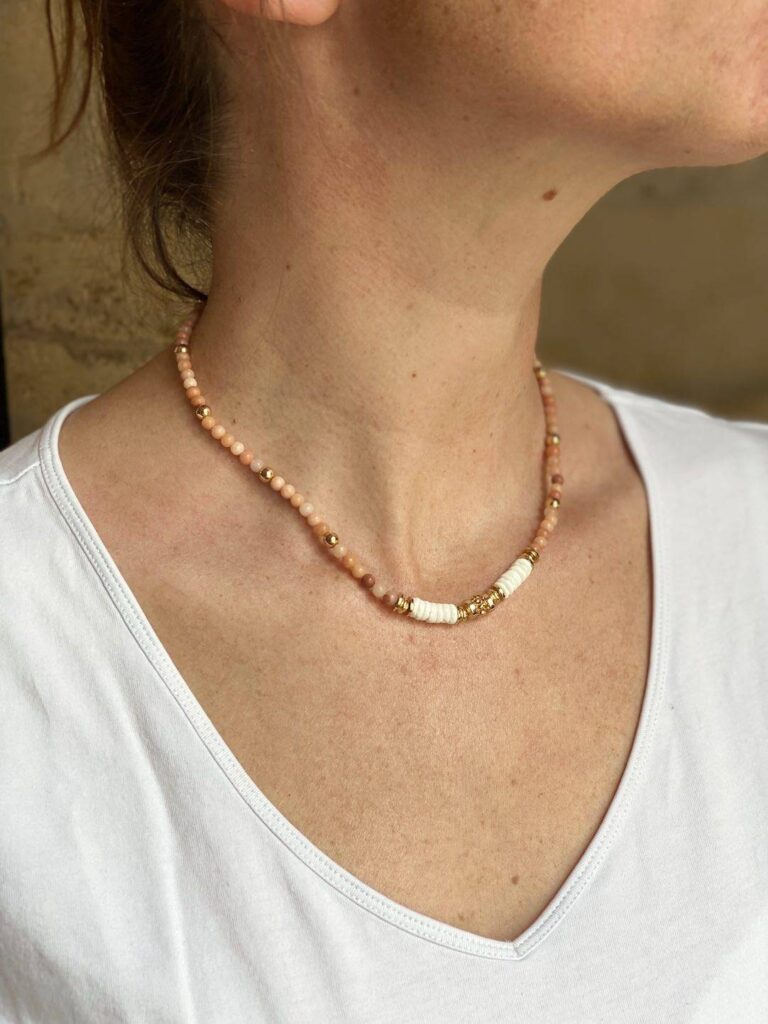 Maison Mallow - Collier Dakota en rhodochrosite