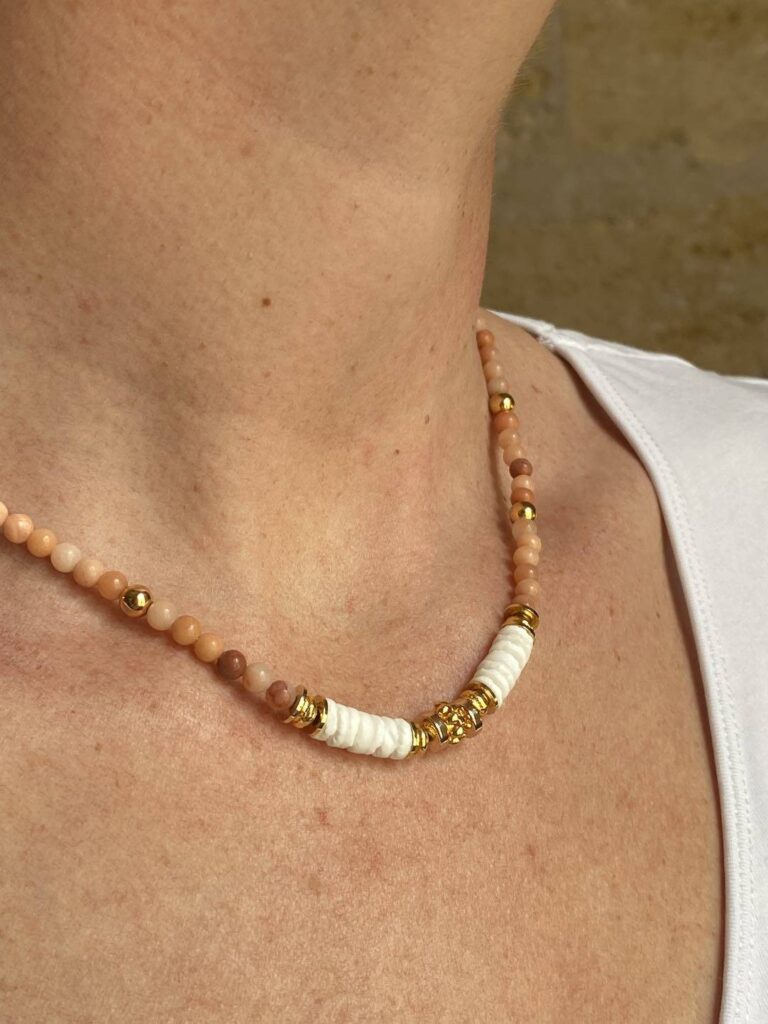 Maison Mallow - Collier Dakota en rhodochrosite