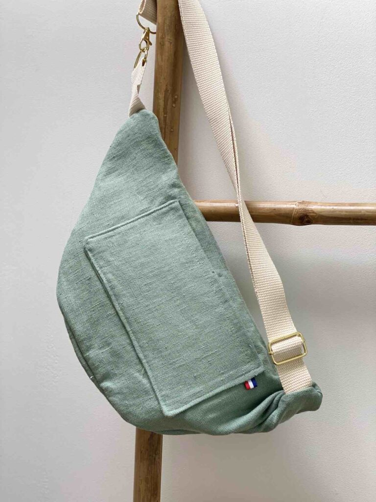 Maison Mallow - Sac Banane Lin Vert d'Eau