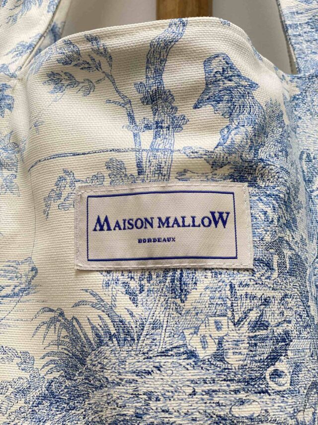 Maison Mallow - Sac Cabas Medium en Toile de Jouy Bleue