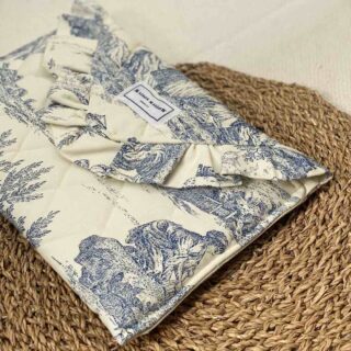 MAISON MALLOW - Pochette matelassée avec volant – Toile Jouy