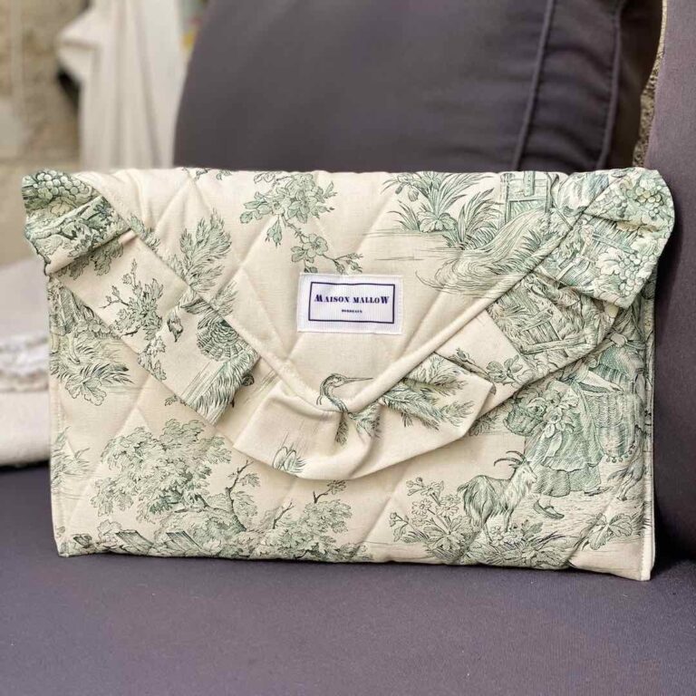 Maison Mallow - Pochette matelassée avec volant - Toile Jouy