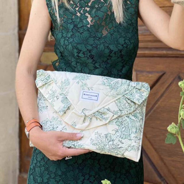 Maison Mallow - Pochette matelassée avec volant - Toile Jouy