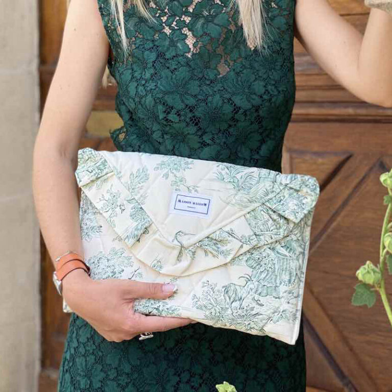 Maison Mallow - Pochette matelassée avec volant - Toile Jouy