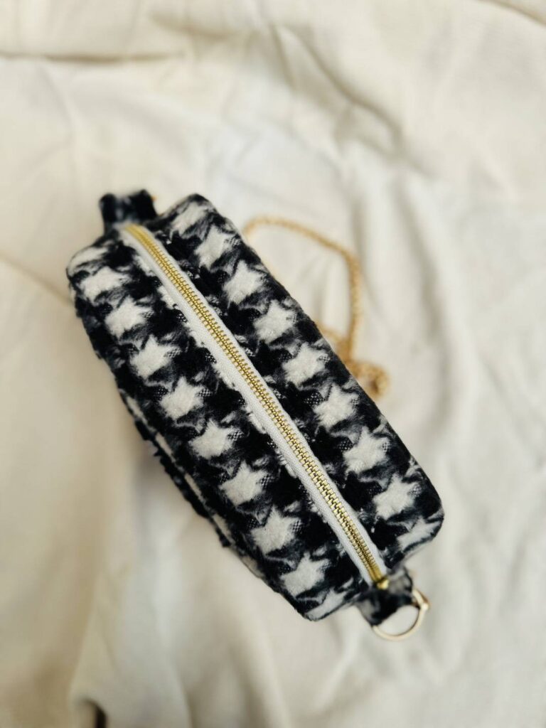 Maison Mallow - Sac à bandoulière Noir et Blanc Pied de Poule Constance