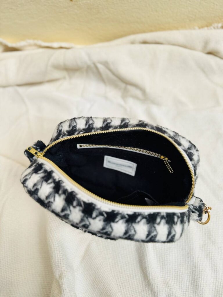 Maison Mallow - Sac à bandoulière Noir et Blanc Pied de Poule Constance