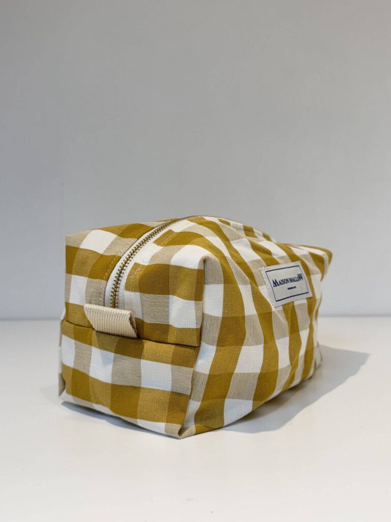 Maison Mallow - Trousse de Toilette à carreaux jaune moutarde