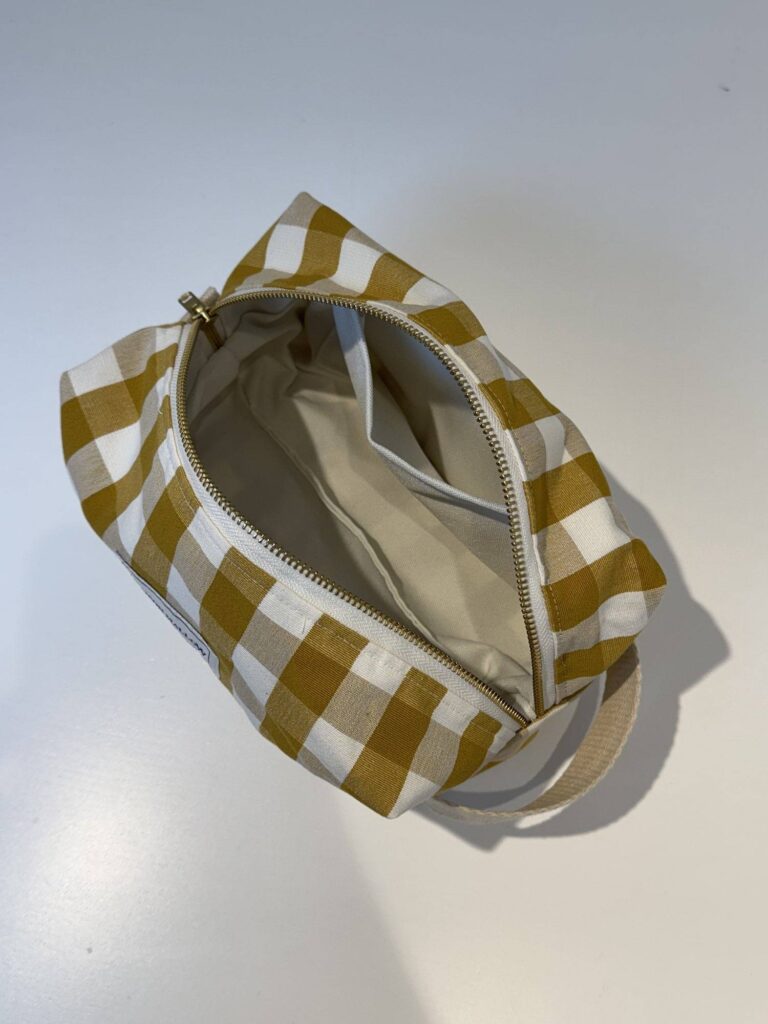 Maison Mallow - Trousse de Toilette à carreaux jaune moutarde
