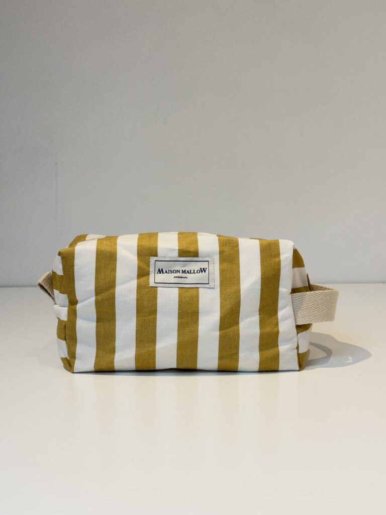 Maison Mallow - Trousse de Toilette à rayures jaune moutarde