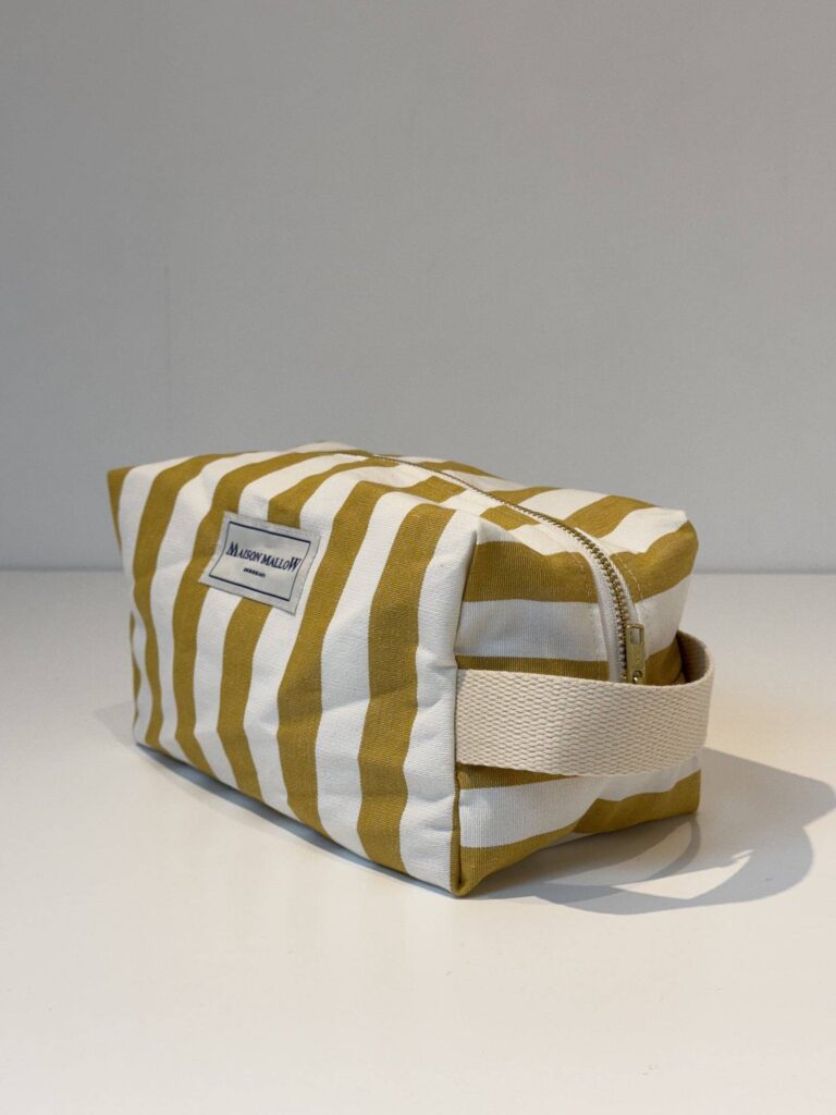 Maison Mallow - Trousse de Toilette à rayures jaune moutarde
