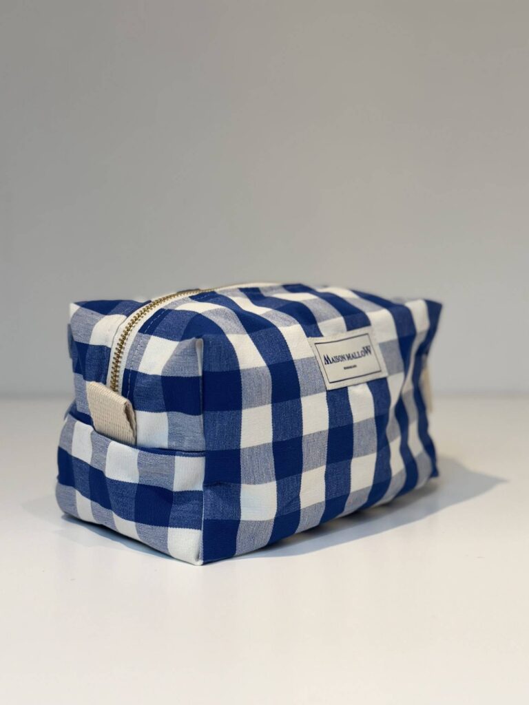 Maison Mallow - Trousse de Toilette à carreaux bleus et blancs