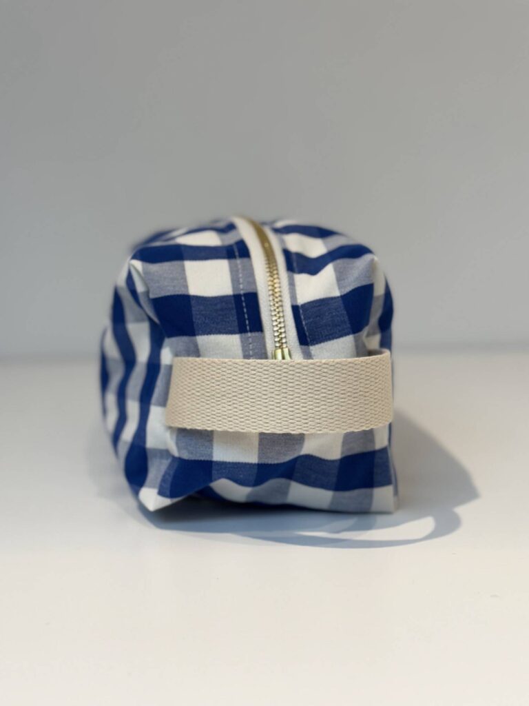 Maison Mallow - Trousse de Toilette à carreaux bleus et blancs