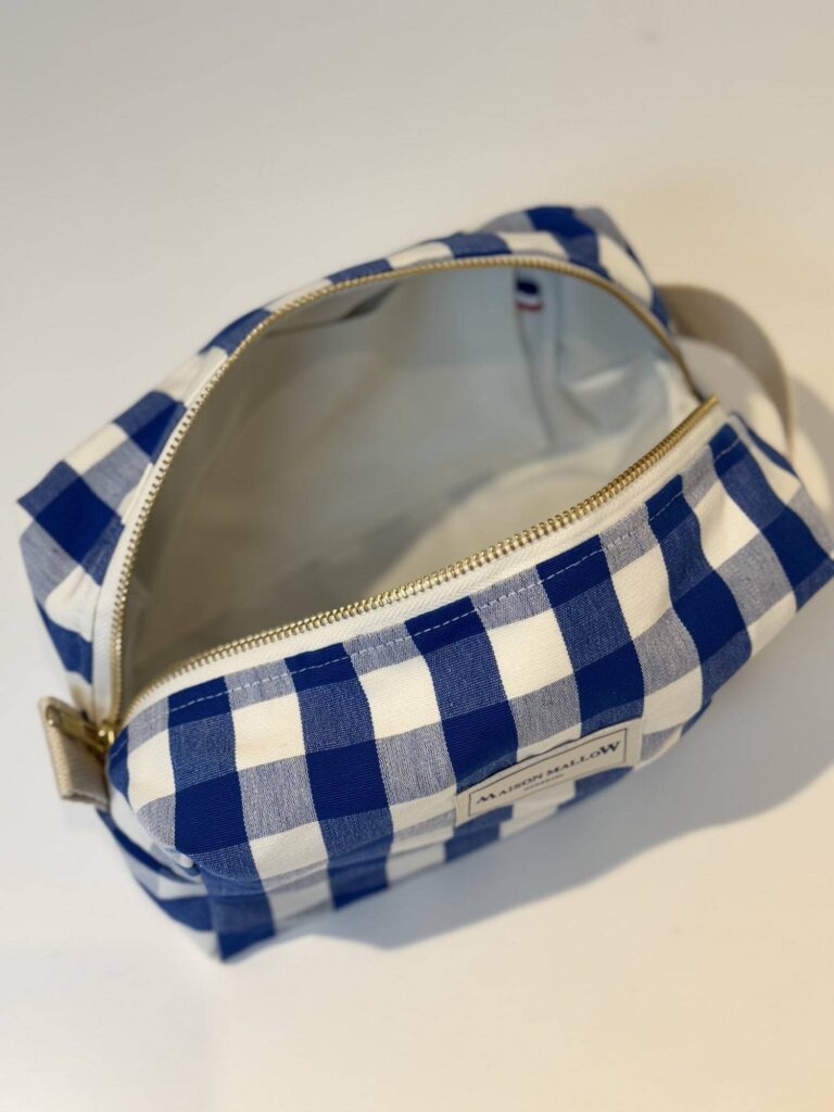 Maison Mallow - Trousse de Toilette à carreaux bleus et blancs